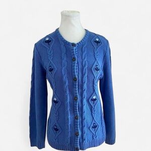 Northern Reflections Blue Cable Knit Cardigan